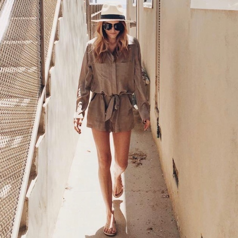 La Blanca Button Down Romper Swim Coverup Jumpsuit